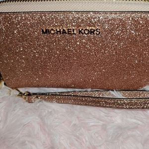 Rose Gold Glitter Michael Kors Wallet